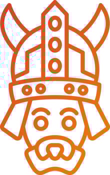 Viking Hunting Dog Icon Style vector