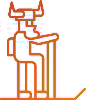 Viking Skiing Icon Style vector