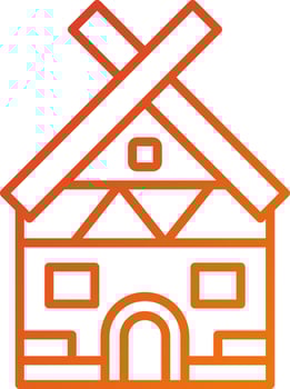 Viking Hut Icon Style vector