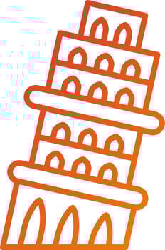 Pisa Tower Icon Style vector