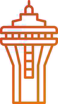 Space Needle Icon Style vector