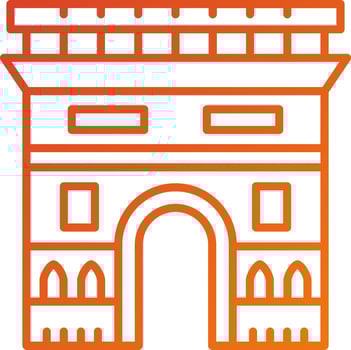 Arc De Triomphe Icon Style vector