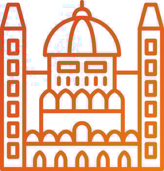 Hungarian Parliament Icon Style vector
