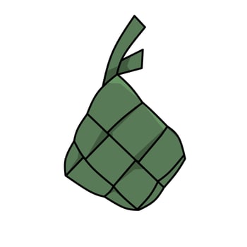 ketupat icon with modern flat style, ketupat design, ramadan and eid food vector