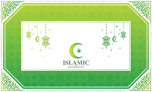 green ramadan kareem arabic background mandala style vector