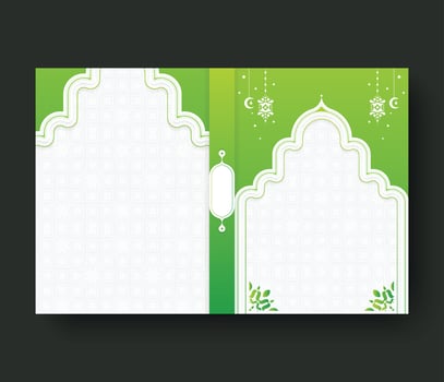 elegant green islamic ramadan kareem cover vector
