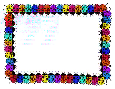 Ladybug Page Frame Template Design vector