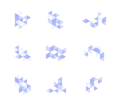 Decorative Triangles Pattern Set Vector