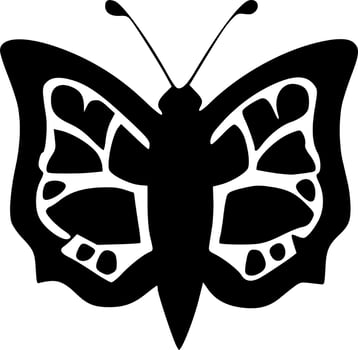 black and white of butterfly icon vector