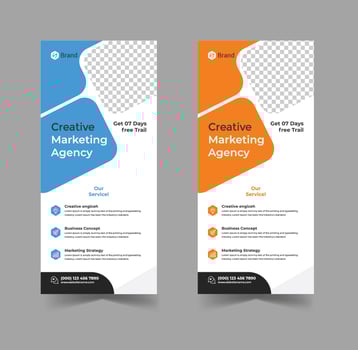 Modern business dl flyer templates vector