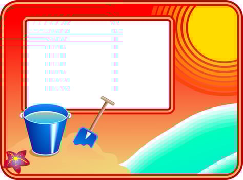 Summer Seaside Beach Border Template vector
