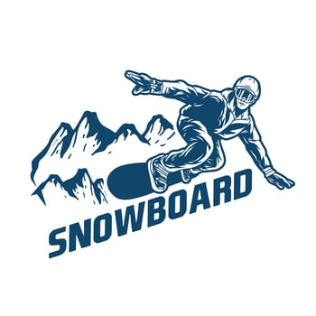 snowboard logo design vector