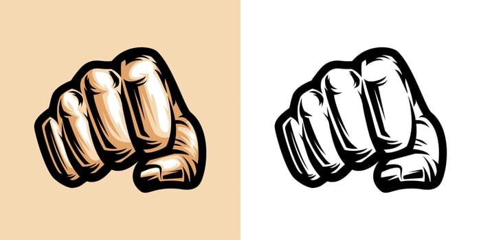 hand punch logo vector