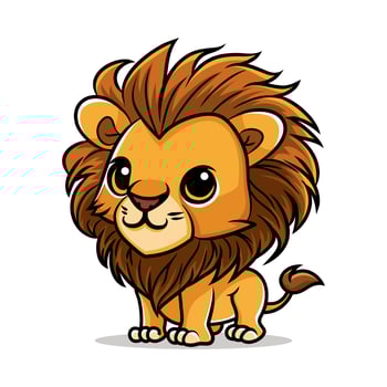 cute lion vector