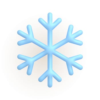 Snowflake, snow. Cute weather realistic icon. 3d cartoon. vector