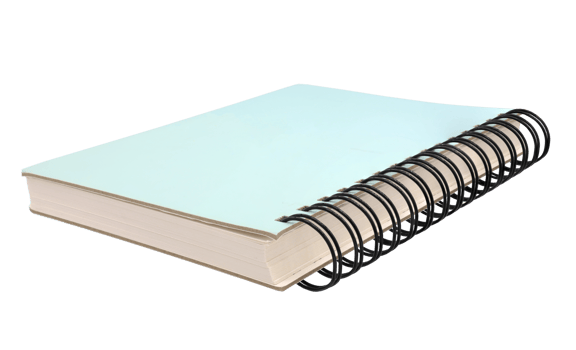 Light green spiral notebook on transparent background png file.