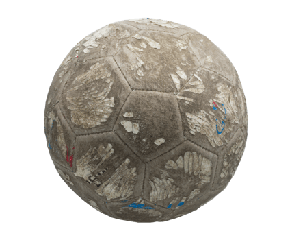 Grunge soccer ball on transparent background png file.