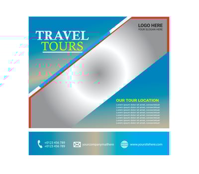 Travel and Tour Social Media Post Template vector