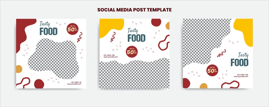 Food menu banner social media post. Editable social media templates for promotions on the Food menu vector