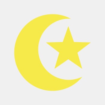 Icon moon and star. Islamic elements of Ramadhan, Eid Al Fitr, Eid Al Adha. Icons in flat style. Good for prints, posters, logo, decoration, greeting card, etc. vector