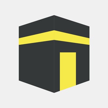 Icon kaaba mecca. Islamic elements of Ramadhan, Eid Al Fitr, Eid Al Adha. Icons in flat style. Good for prints, posters, logo, decoration, greeting card, etc. vector