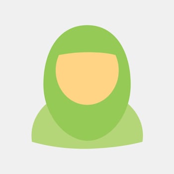 Icon moslem woman. Islamic elements of Ramadhan, Eid Al Fitr, Eid Al Adha. Icons in flat style. Good for prints, posters, logo, decoration, greeting card, etc. vector