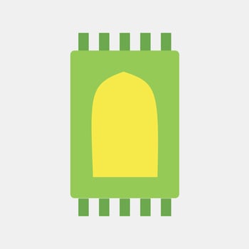 Icon prayer rug. Islamic elements of Ramadhan, Eid Al Fitr, Eid Al Adha. Icons in flat style. Good for prints, posters, logo, decoration, greeting card, etc. vector