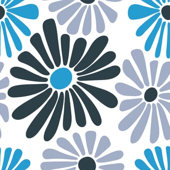 Seamless pattern with colorful retro groovy daisies vector