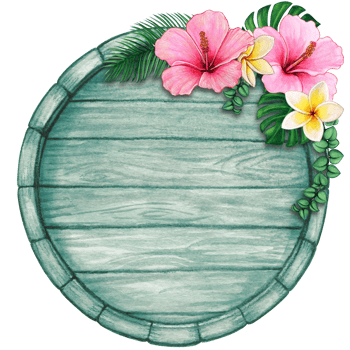 watercolor tropical summer frame png