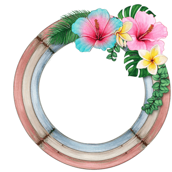watercolor tropical summer frame png