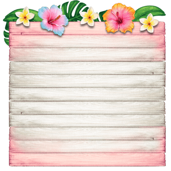 watercolor tropical summer frame png