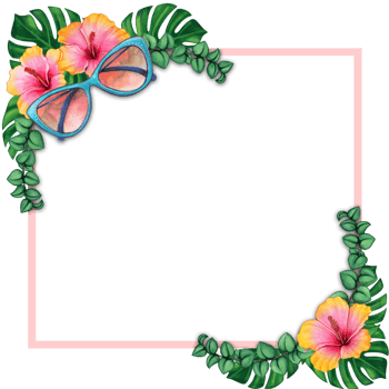watercolor tropical summer frame png