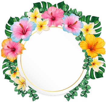 watercolor tropical summer frame png