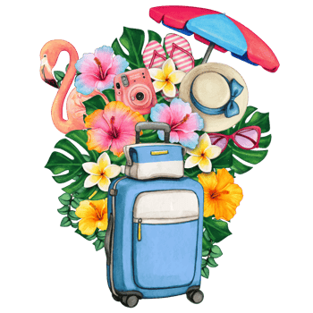 watercolor tropical summer frame png