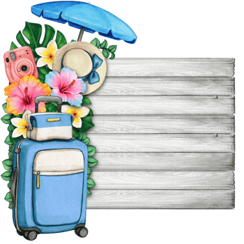 watercolor tropical summer frame png