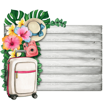 watercolor tropical summer frame png