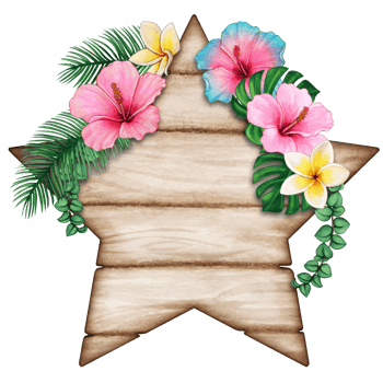 watercolor tropical summer frame png