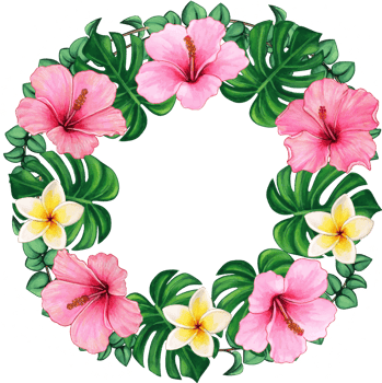 watercolor tropical summer frame png