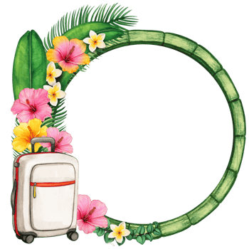 watercolor tropical summer frame png