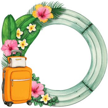 watercolor tropical summer frame png