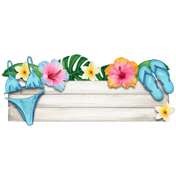 Watercolor summer banner png