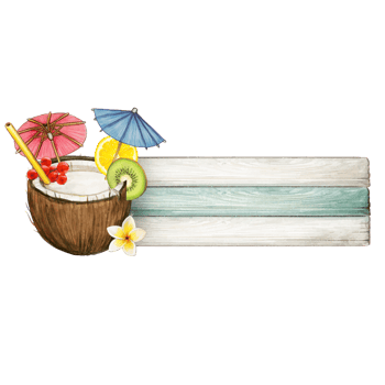 Watercolor summer banner png