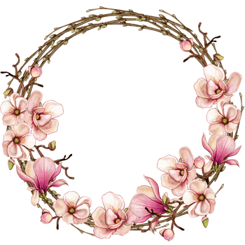 Watercolor natural spring wreath png