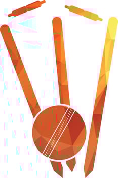 Cricket wickets and ball logo. Wicket and bails logo. Cricket championship logo. Cricket logo vector