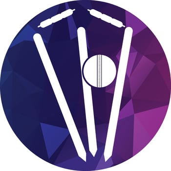 Cricket wickets and ball logo. Wicket and bails logo. Cricket championship logo. Cricket logo vector