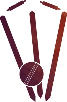 Cricket wickets and ball logo. Wicket and bails logo. Cricket championship logo. Cricket logo vector