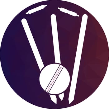 Cricket wickets and ball logo. Wicket and bails logo. Cricket championship logo. Cricket logo vector