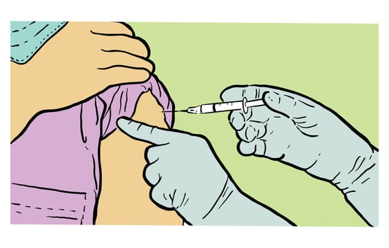 Vaccine injection vector image illustrations