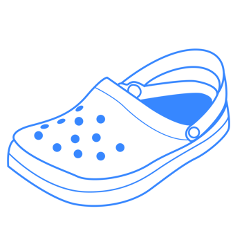 Blue Croc shoes graphic design png