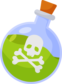 Halloween element illustration with witch poison bottle. png